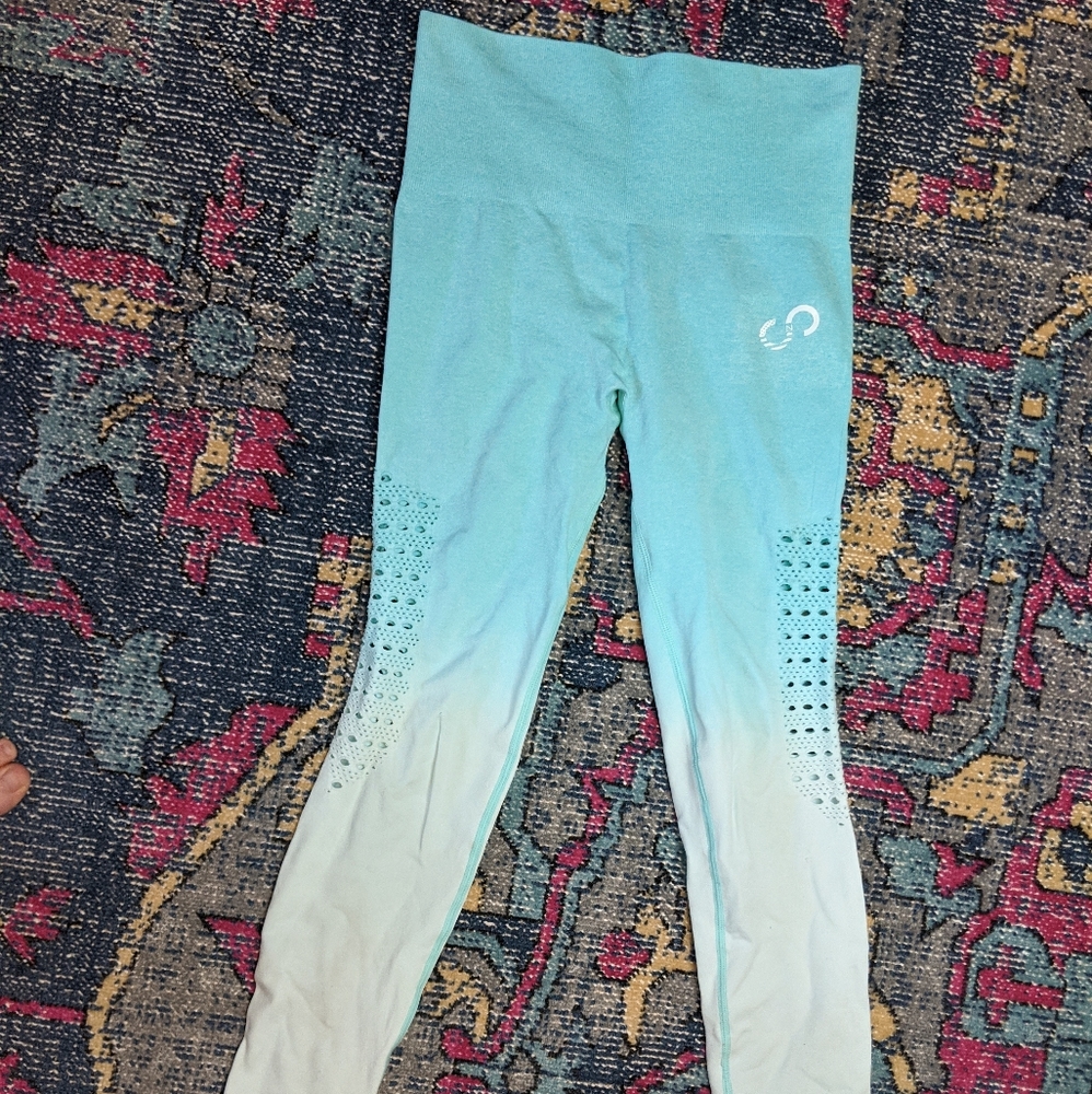 Blue Ombre Scrunch Butt Legging